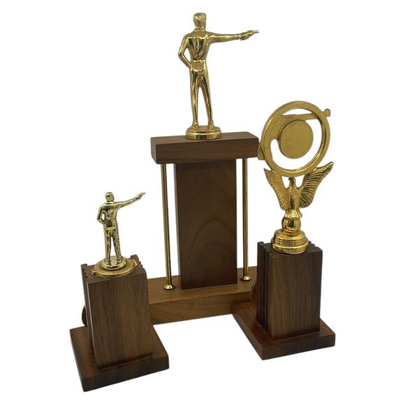 Vintage 1963 Muncie Indiana Gallery Shooting Trophies Lot of 3 Trophy Award - Picture 8 of 10